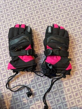 Swany Kids Pink & Black Waterproof Mittens